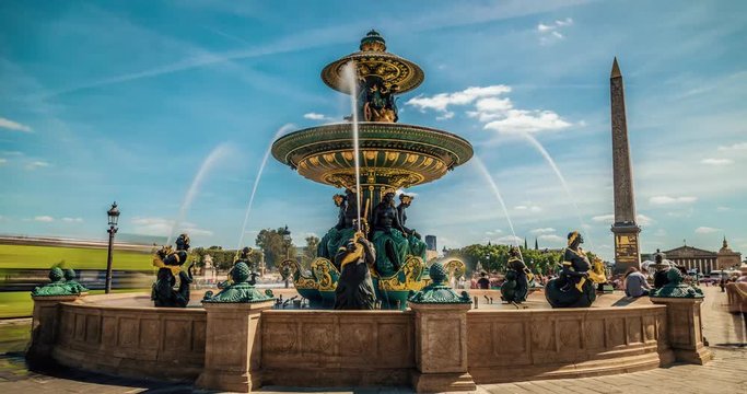 Timelapse 4K Paris - Fontaine de la Concorde
