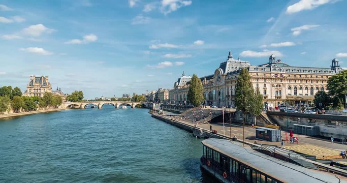 Timelapse 4K Paris -  Mus&eacute;e d'Orsay et Mus&eacute;e du Louvre