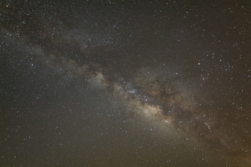 clearly milky way galaxy at phitsanulok in thailand. Long exposure photograph.with grain