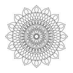 Flower Mandala. Vintage decorative elements. Oriental pattern, vector illustration. Islam, Arabic, Indian, moroccan,spain, turkish, pakistan, chinese, mystic, ottoman motifs. Coloring book page