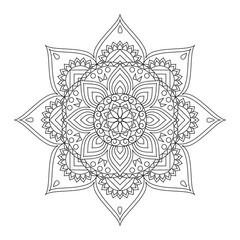 Flower Mandala. Vintage decorative elements. Oriental pattern, vector illustration. Islam, Arabic, Indian, moroccan,spain, turkish, pakistan, chinese, mystic, ottoman motifs. Coloring book page