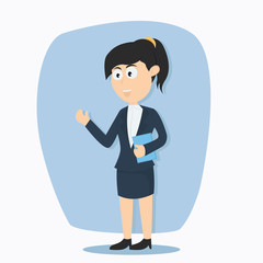 young business woman character cartoon vector illustration