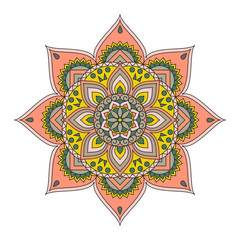 Flower Mandalas. Vintage decorative elements. Oriental pattern, vector illustration. Islam, Arabic, Indian, turkish, pakistan, chinese, ottoman motifs