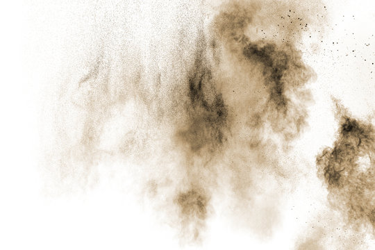 Color powder explosion on white background.