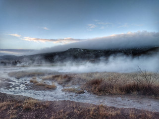Steam at Geysir Iceland
