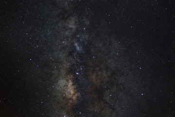 Milky way galaxy with stars and space dust in the universe, Long exposure photograph, with grain.