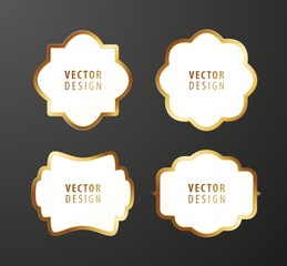 Set of High Quality Luxury Frames on Black Background . Vector Isolated Illustration