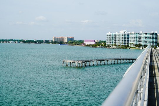 The Fishing Pier Under The Sarasota Bay Bridge Gets Its Share Of Visitors On A Daily Basis.