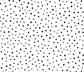 Wallpaper murals Polka dot Vector illustration of seamless black dot pattern