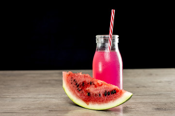 Watermelon cold refreshment served in vintage glassware