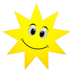 Summer sun with smiling face
