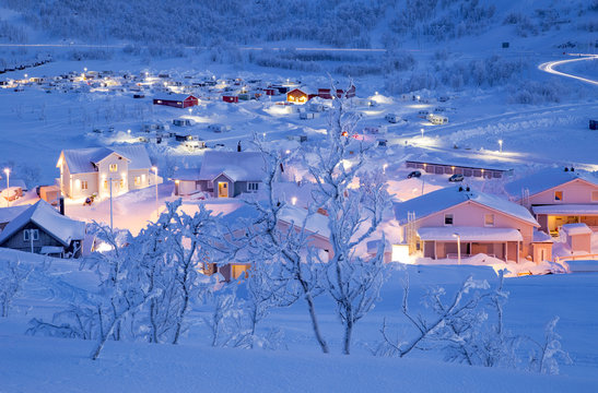 The blue hour at Riksgr&auml;nsen,Kiruna,Sweden,Europe