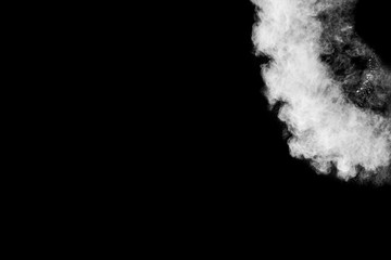 white Powder explosion on black background. White  dust explode.