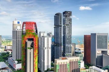 Zelfklevend Fotobehang Fantastic view of skyscrapers in downtown. Singapore © efired