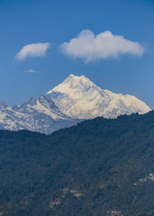 Fototapeta na wymiar Kangchenjunga mountain that view in the morning in Sikkim, India