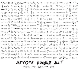 arrow doodle vector line