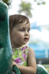 Girl playing at playground