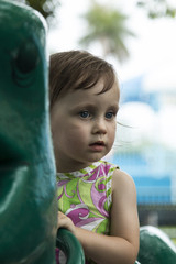 Girl playing at playground