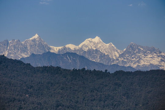 Kangchenjunga mountain that view in the morning in Sikkim, India
