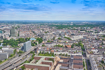 Dusseldorf from above / Downtown of Dusseldorf in Germany