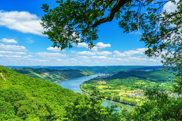 Blick auf die Rheinschleife am Mittelrhein