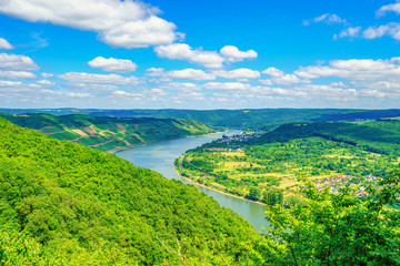 Blick auf die Rheinschleife am Mittelrhein