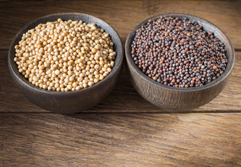 Seeds of yellow and black mustard