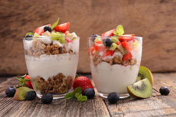 yogurt with fruits and muesli