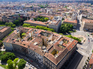 Obraz premium Aerial photography view of Milan city in Italy