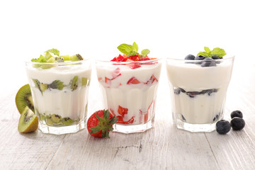 yogurt and fruits