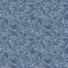 Seamless abstract hand-drawn waves pattern - 160915453