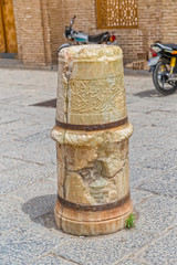 Marble pillar in front of the Yame mosque