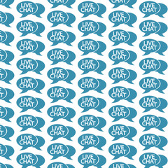 Obraz premium Pattern background Live chat speech bubble icon