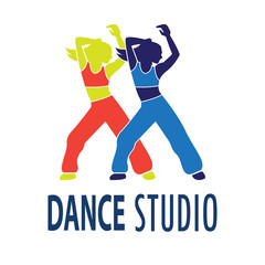 dance logo for dance school, dance studio. vector illustration