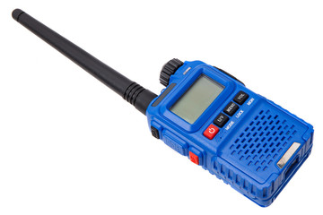 Blue Walkie-talkie isolated on white