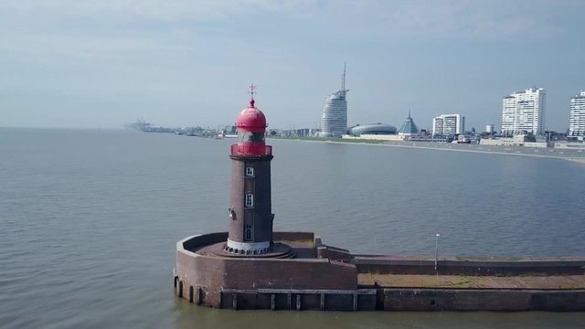 Flying away from lighthouse  in germany