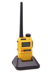 Fototapeta premium Уellow Walkie-talkie isolated on white