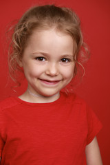 Naklejka premium Beautiful blonde little girl