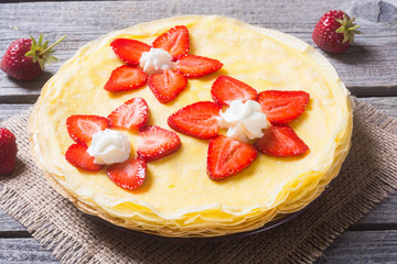 Pancakes with strawberry