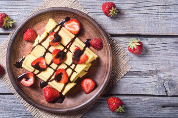 Pancakes with strawberry