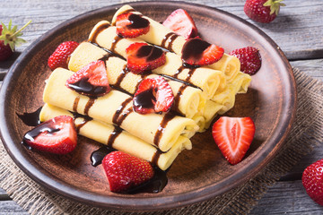Pancakes with strawberry