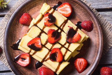Pancakes with strawberry