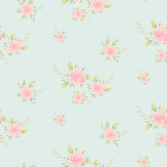 Delicate flower print. Vector floral seamless pattern
