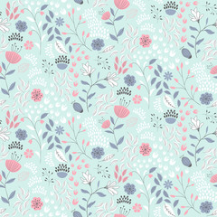 Delicate ditsy floral print. Vector seamless pattern - 160921838
