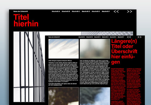 Dunkles Layout f&uuml;r digitale Zeitschriften