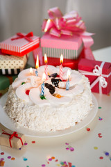 Birthday cake with candles