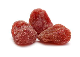 Candied fruit on white