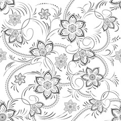 Floral ornament for printing design, vector illustration