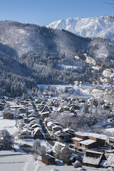 Historic Village of Shirakawago in winter, Japan