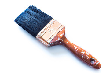 Old paint brush of the white background
